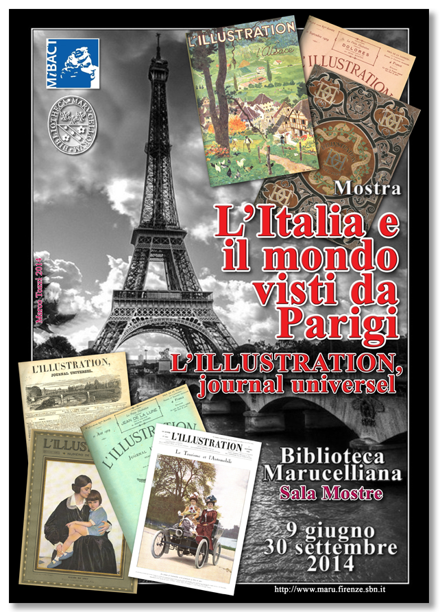 Locandina Mostra L'ITALIA E IL MONDO VISTI DA PARIGI. L'ILLUSTRATION, journal universel